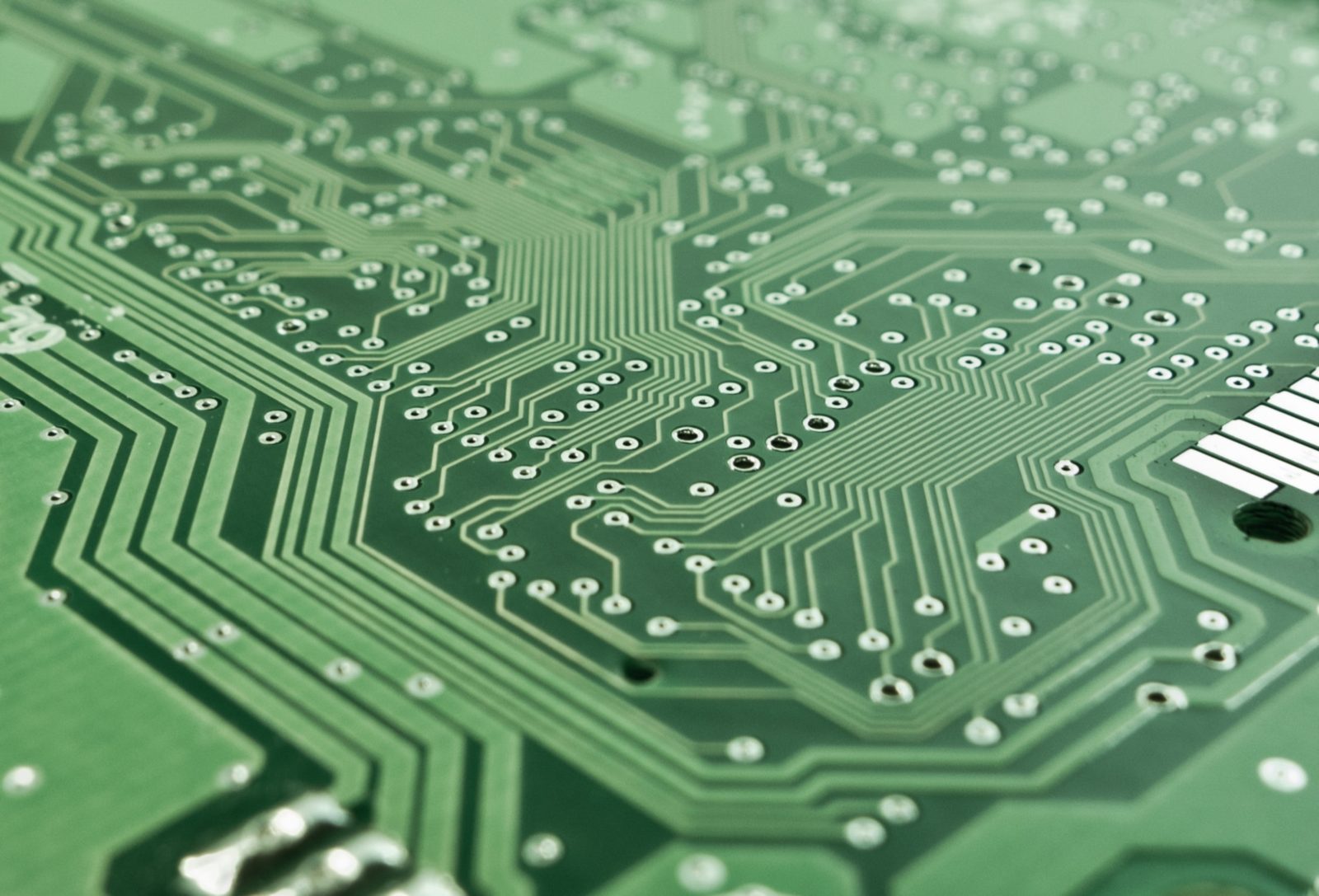 Close-up view of a computer circuit board