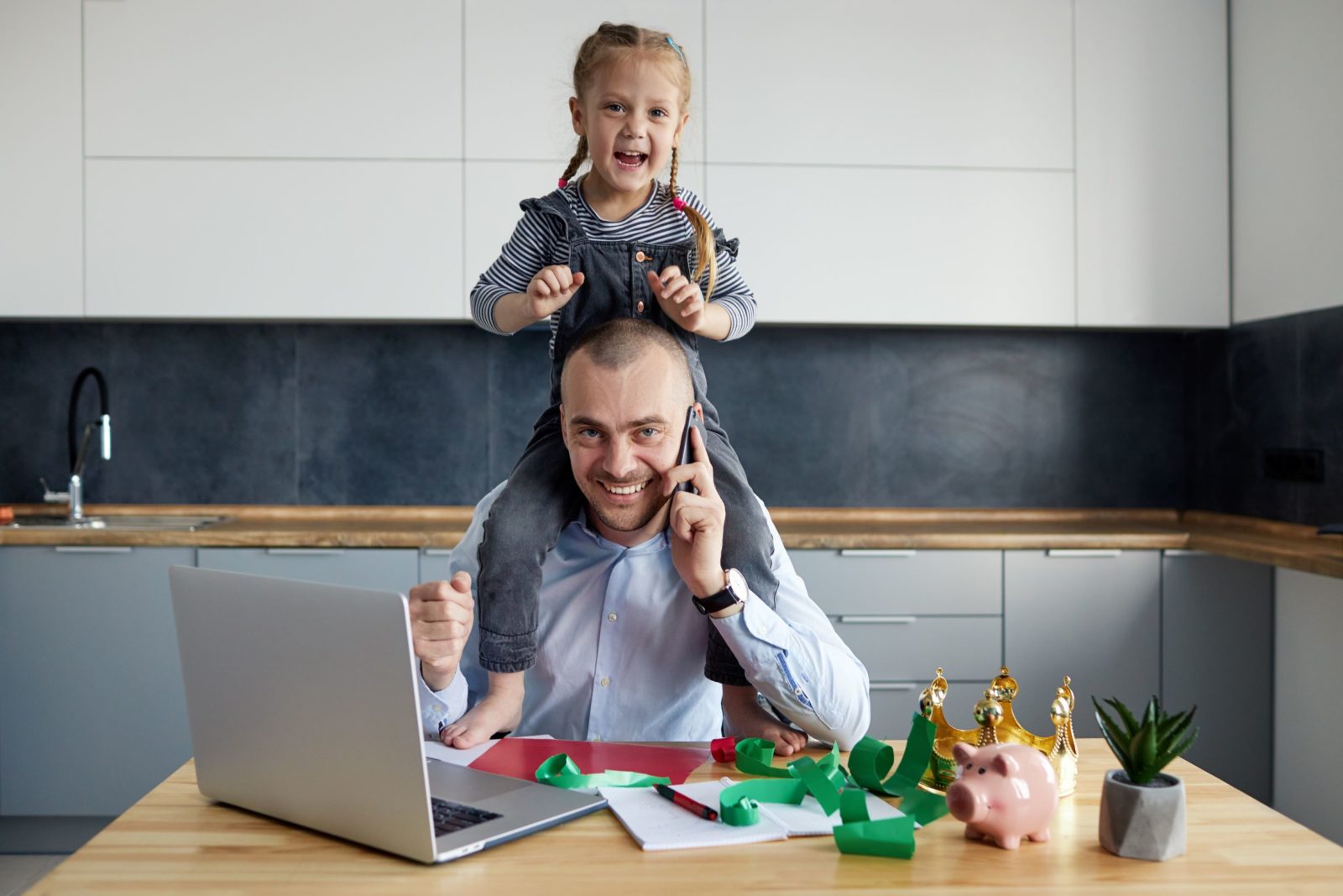 legal professional tries to succeed at remote work while distracted by family